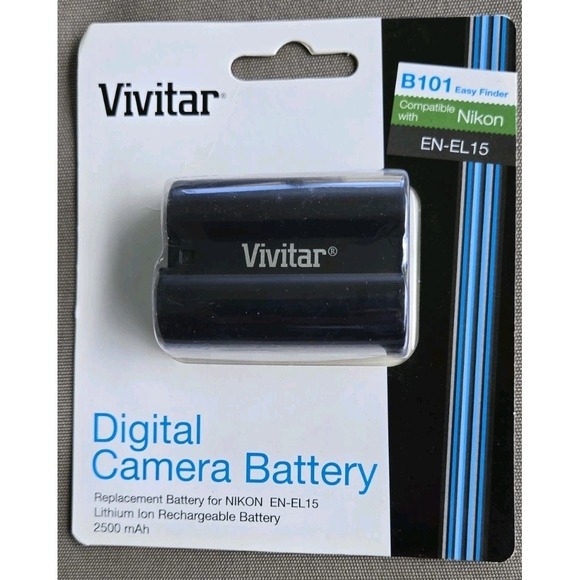 Vivitar Other - Vivitar EN-EL15 Replacement Battery for Nikon D750 D500 D780 D7000 D7200 Camera